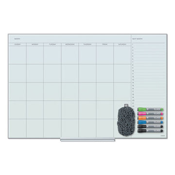 U Brands Floating Glass Dry Erase Undated One Month Calendar, 36 X 24, White freeshipping - TVN Wholesale